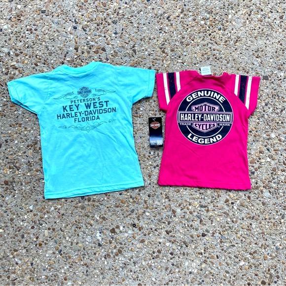 NWT Bundle Girls Kids Harley Davidson Winged Blue Pink Tops Size 2T 2 - Picture 10 of 10